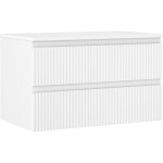 MEXEN/S - Rivel koupelnová skříňka pod umyvadlo 80 cm s deskou, 2 zásuvky, reliéf , bílá mat 91A20-08047-2-BFFC01