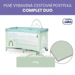 Asalvo COMPLET DUO cestovní postýlka s druhým dnem a hrazdičkou, hedgehog (AS22240)