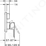 HANSA - Ligna Vanová baterie pod omítku, s přepínačem pro 2 výstupy, chrom 83853513