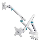 Digitus bílý / Držák pro dva monitory / mechanická pružina / VESA 75x75, 100x100 / do 35" / nosnost 10 kg (DA-90472)