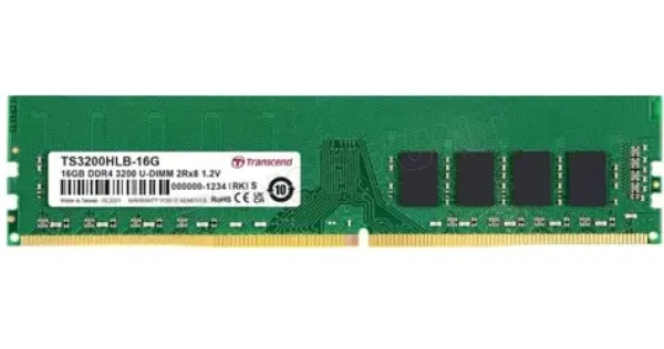Transcend paměť 16GB / DDR4 3200 / U-DIMM / 2Rx8 / 1Gx8 / CL22 / 1.2V (TS3200HLB-16G)