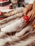 Milena Unique Snowflake ponožky 0071-002 Poloviční froté 35-41 bledá melanž 35-37