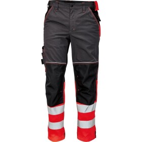 CRV Cerva Mont, kalhoty KNOXFIELD HI-VIS DW pas antracit-červené dole reflexní pruhy DOPRODEJ 58 antracit-červená