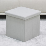 Taburet s úložným prostorem, krémová manšestrová látka