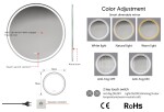 Erga Carla, kulaté LED zrcadlo 70cm, 1610 lm, 3 barvy světla, ERG-V01-208-7070