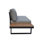 Zahradní set šedý textilen, hliník, šedá barva, polywood světle hnědá barva