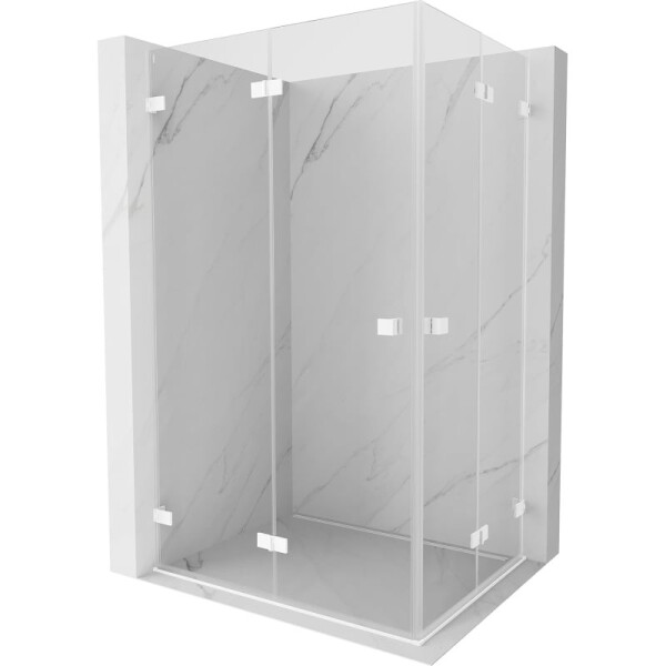 MEXEN/S - Lunar-F Duo sprchový kout skládací dveře 100 x 95, transparent, bílá 836-100L-095P-20-00