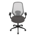 Židle kancelářská, látka šedá, houpací mechanismus, kolečka pro tvrdé povrchy