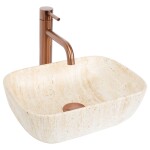REA - Umyvadlo na desku BELINDA MINI TRAVERTINE MATT REA-U4700