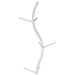 Věšák stojanový, výška 180 cm, kovová konstrukce, bílý matný lak, nosnost 10 kg