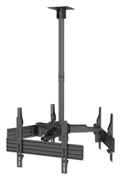 Equip Stropní držák TV 32-65" černá / Stropní držák TV / pro 3 obrazovky / VESA 600x400 mm / nosnost 3x30 kg (650371)