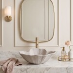REA - Umyvadlo na desku Flower Beige REA-U7888