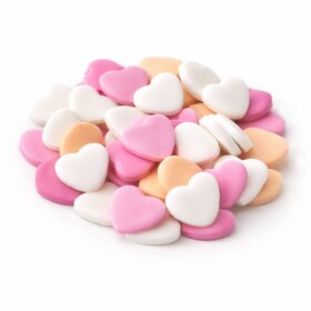 Dortisimo Cukrová srdíčka velká bílá, broskvová a růžová (50 ks)