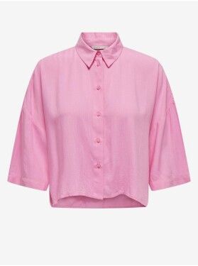 Růžová dámská cropped košile ONLY Astrid Dámské
