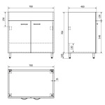 AQUALINE - Skříňka pod výlevku 78x70x48cm, bílá 57036