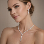 Luxusní souprava šperků Swarovski Elements Nathaly, Stříbrná 43 cm + 5 cm (prodloužení)