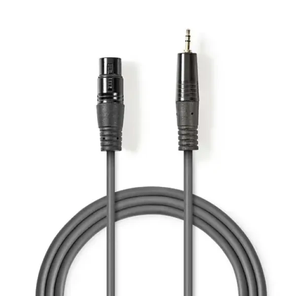 Nedis Vyvážený Audio kabel XLR 3kolíková (F) - jack 3.5 mm (M) 1.00 m tmavě šedá (COTH15320GY10)