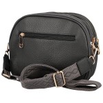 Trendy dámská koženková crossbody kabelka Glafira, tmavě šedá