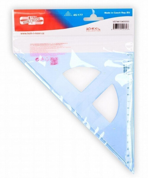Koh-i-noor trojúhelník s kolmicí modrý