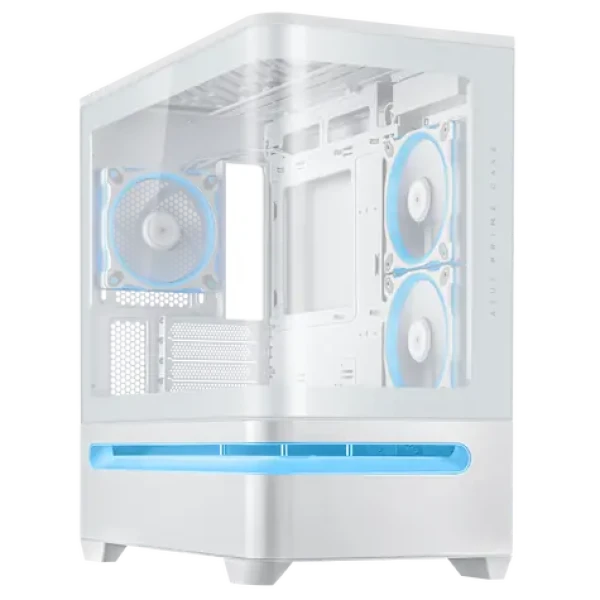 ASUS PRIME AP202 TG ARGB bílá / M-ATX / 2xUSB-A + 1xUSB-C / 3x 120 mm / bez zdroje (90DC00P3-B19000)