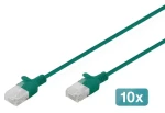 Digitus Cat6 U/UTP Slim zelená / Patch kabel / 0,3 m / 2x RJ-45 / LSZH / 10 ks (DK-1618-003S-G-10)