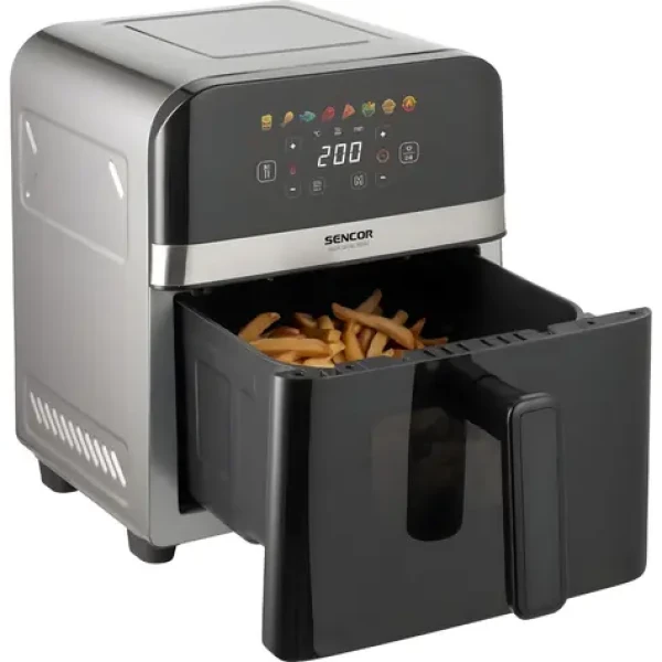 Sencor SFR 6800SS Inox / Horkovzdušná fritéza / Dual Heat / 6 l / 1700 W / 40-200 °C