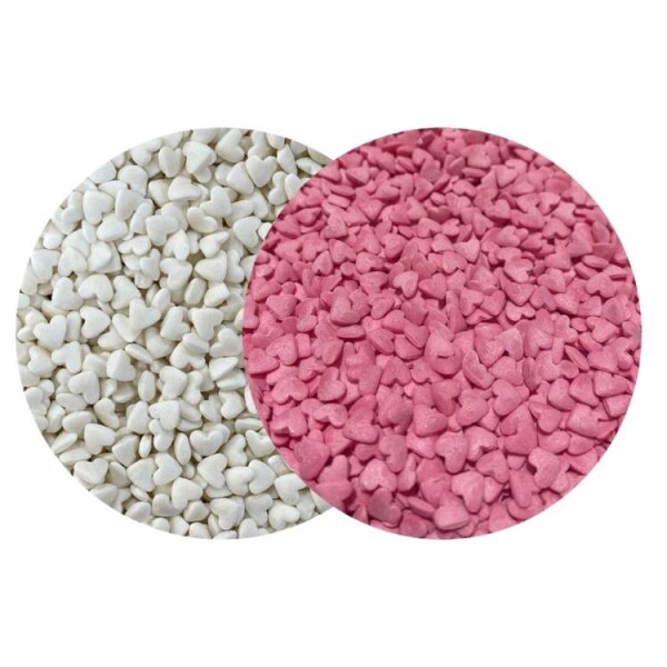 Dortisimo 4Cake Cukrová srdíčka bílá a růžová (120 g)