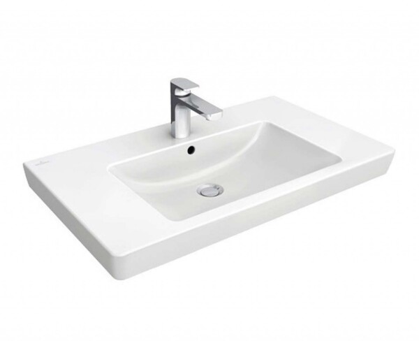 VILLEROY & BOCH - Subway 2.0 Umyvadlo 80x47 cm, s přepadem, otvor pro baterii, CeramicPlus, alpská bílá 71758GR1