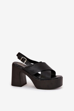 Sandály na podpatku 218-3 černé - Step in style 39