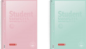 Brunnen student blok pastel A4 - linka, 80 listů, růžový/zelený