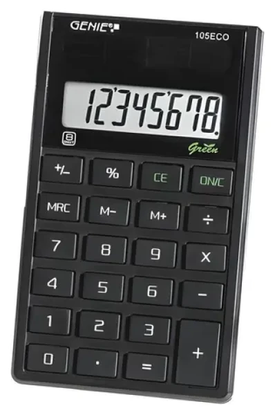 Genie 105 ECO černá / Kalkulačka / Kapesní / 8místná / solární napájení (11761)