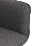 Židle jídelní, snadno čistitelná šedá látka, černý matný lak, kovové nohy