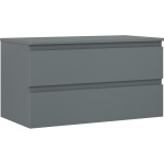 MEXEN/S - Orio koupelnová skříňka pod umyvadlo 90 cm s deskou, 2 zásuvky, grafit mat 91A10-09047-2-BFFC66