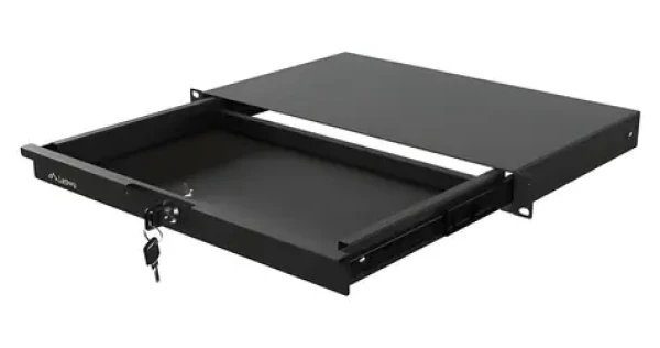 Lanberg Výsuvná rack police 1U černá / Rack police / 19" / Hloubka 270 mm / Nosnost 30 kg (AK-2002-B)