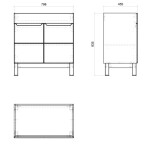COMAD - Skříňka pod umyvadlo 80cm 2 dvířka BALI bílá 5907611647479