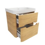 Koupelnová skříňka s umyvadlem SAT Fusion 57,5x53x45 cm dub medový mat SATFUSION260DMMW SATFUSION260DMMW