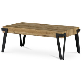 Konferenční stolek, 112x62x43 cm, deska MDF, dekor divoký dub, kov - černý mat