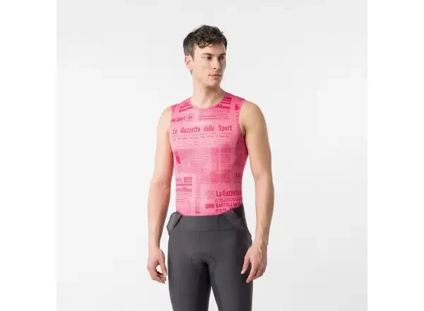 Castelli Giro Gazzetta Dello Sport pánské spodní triko bez rukávů Rosa Giro vel. XL