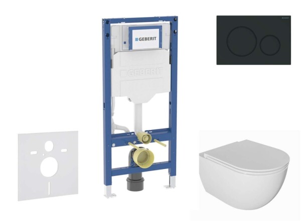 GEBERIT - Duofix Set předstěnové instalace, klozetu Oudee a sedátka softclose, tlačítko Sigma20, matná černá/černá SANI11CA5128B