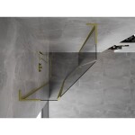 MEXEN/S - Mist L sprchový kout pětiboký křídlový 80 x 80, transparent, zlato kartáčovaná 8A8L-080-080-55-00