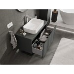 MEXEN/S - Orio koupelnová skříňka pod umyvadlo 100 cm s deskou, 1 šuplík, grafit mat 91A10-10047-1-BFC66