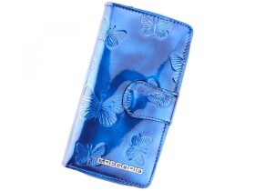 Krásná elegantní kožená peněženka s motýlky Linda, modrá