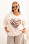 Dámská mikina Plus Size s kapucí a potiskem, grafitová UNI
