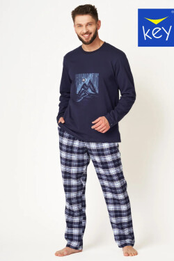 Pánské pyžamo MNS 412 B24 tmavě modré - Key 2XL