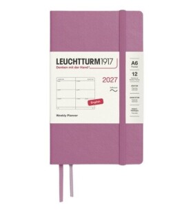 Týdenní plánovač Dusty Rose, Pocket A6 2027, Softcover, anglicky