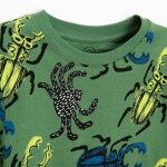 Tričko s krátkým rukávem s brouky a pavouky -zelené - 98 GREEN