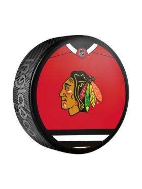 Inglasco / Sherwood Puk Chicago Blackhawks NHL Jersey Design Souvenir Collector Hockey Puck