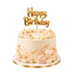 Dortisimo Zápich do dortu Happy Birthday zlatý (1 ks)