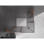 MEXEN/S - Velar L Duo sprchový kout, posuvné dveře 100 x 90, grafit, měď kartáčovaná 871-100-090-02-43-65