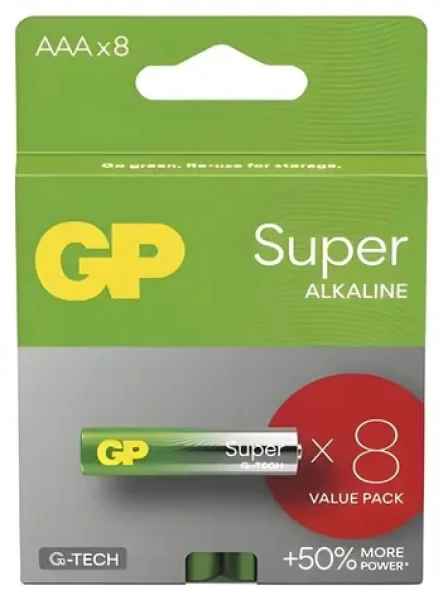 GP AAA Super alkalická baterie / LR03 / 8 ks (1013128001)